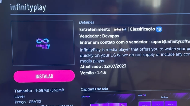 Como baixar o Infinity Play na Smart TV Samsung